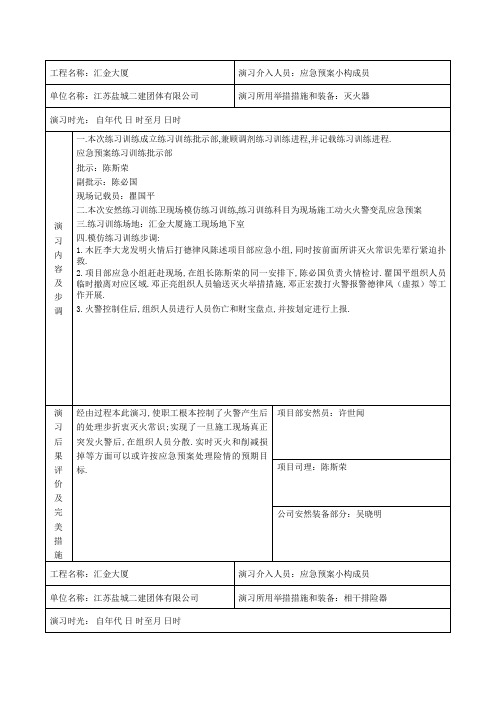 1.3.4事故应急救援演习记录表(有内容)