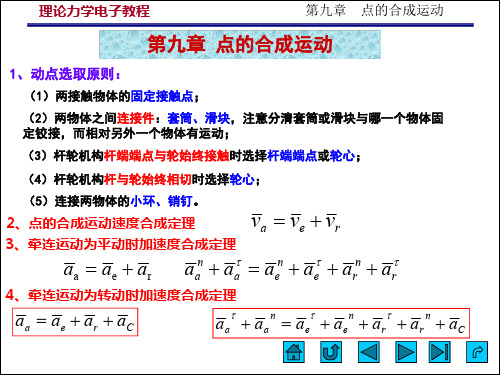 大学本科理论力学课程第9章 点的合成运动