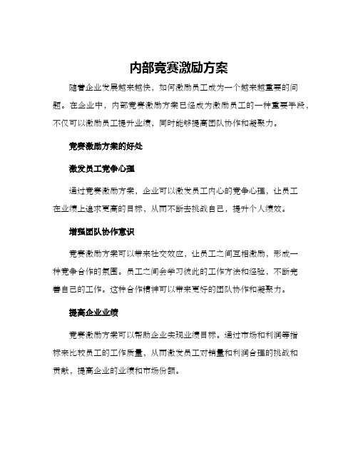 内部竞赛激励方案