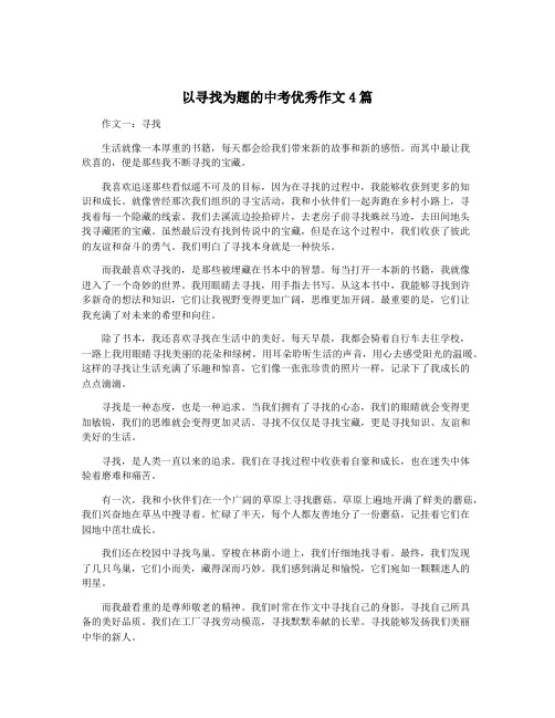 以寻找为题的中考优秀作文4篇