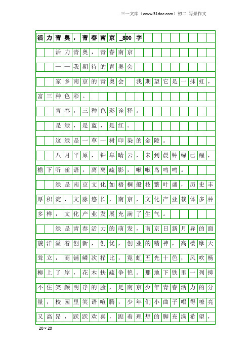 初二写景作文:活力青奥,青春南京_800字_11