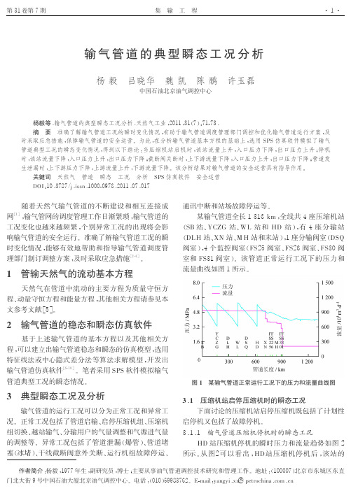 输气管道的典型瞬态工况分析