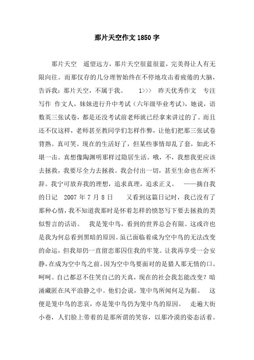 那片天空作文1850字