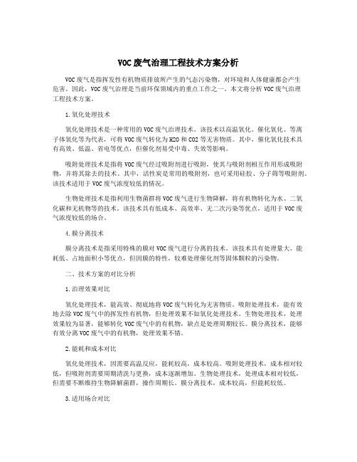 VOC废气治理工程技术方案分析