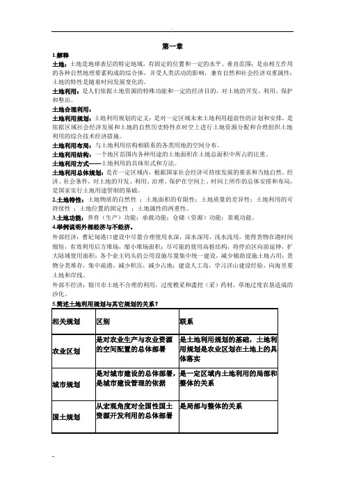 土地利用规划复习资料