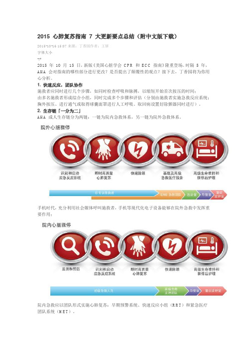 2015 心肺复苏指南 7 大更新要点总结