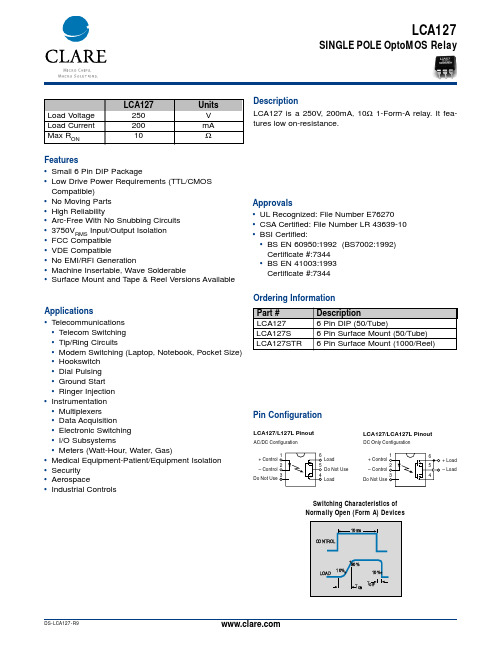 LCA127_DataSheet_Sige pole optoMOS Relay