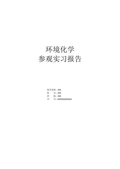 环境化学参观实习报告