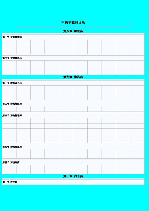 中药学教材目录