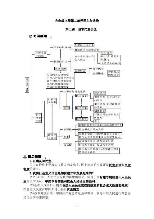 九年级上册第二单元民主与法治-----道德与法治,九上,初三