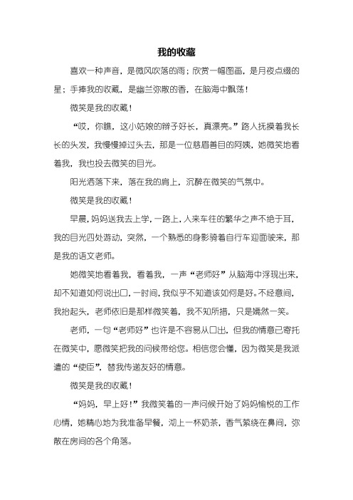 初三作文:我的收藏作文600字_1