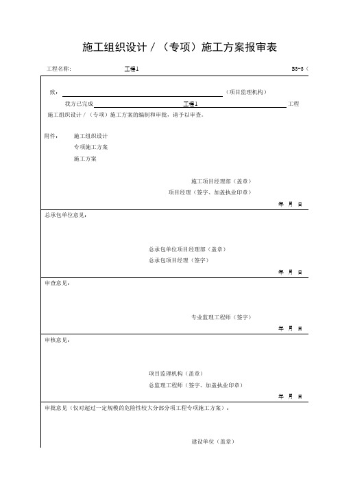 施工组织设计／(专项)施工方案报审表(Z)