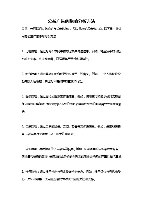 公益广告的隐喻分析方法