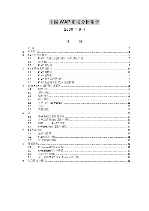 中国WAP市场分析报告