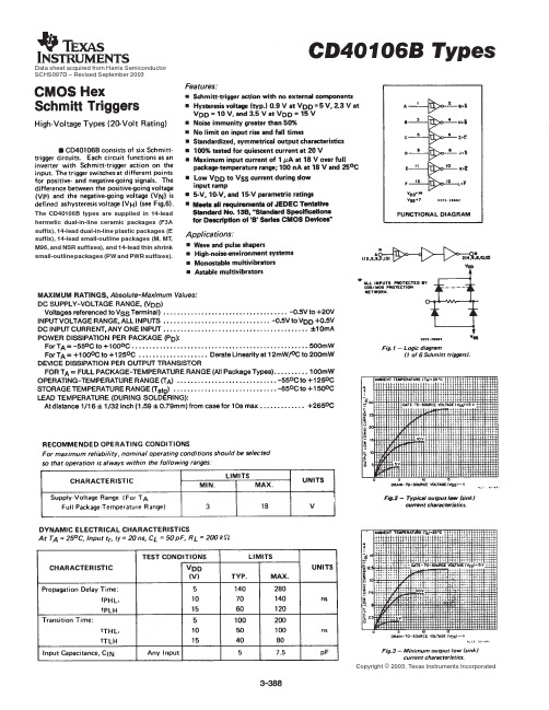 CD40106中文资料_数据手册_参数