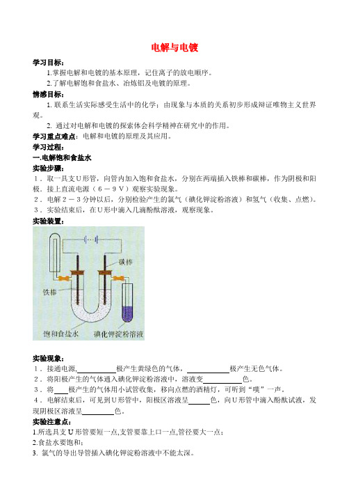 高中化学 5.2 电解与电镀学案3 苏教版选修6