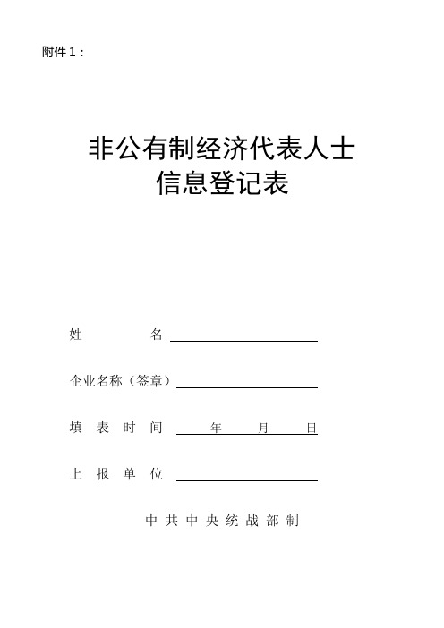 非公经济人士综合评价表