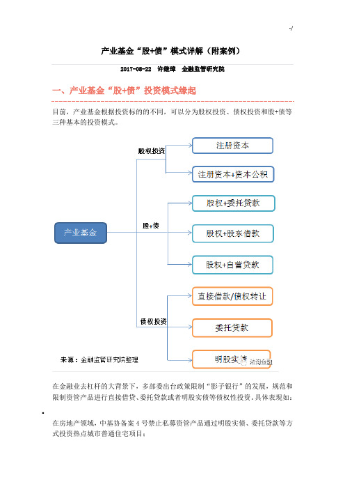 产业基金“股债”模式详解