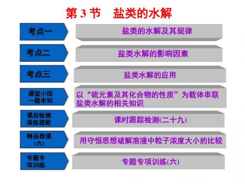 2018-2019届鲁教版高中化学一轮复习课件：第8章第3节 盐类的水解