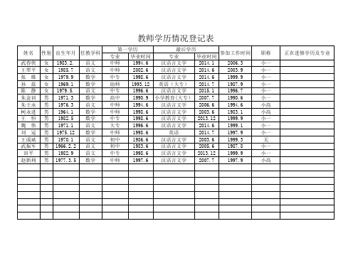 2013教师基本情况统计表