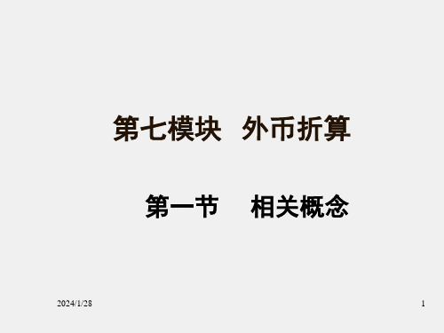 高级财务会计课件第七模块 外币折算