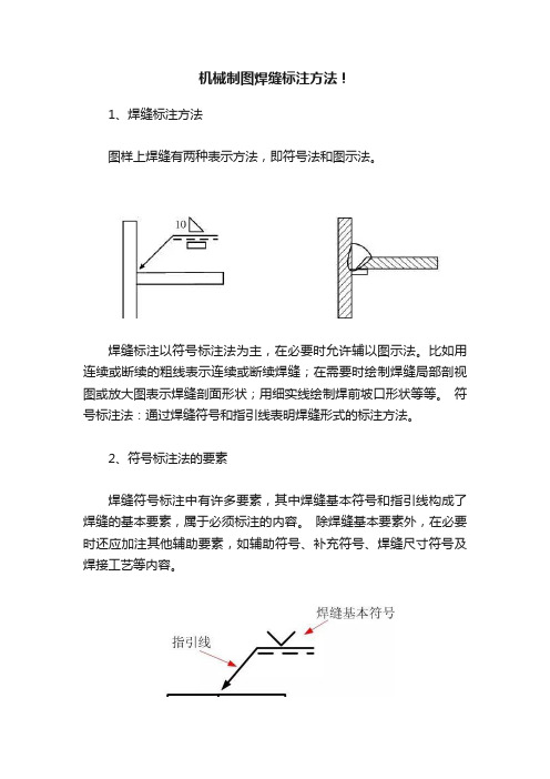 机械制图焊缝标注方法！