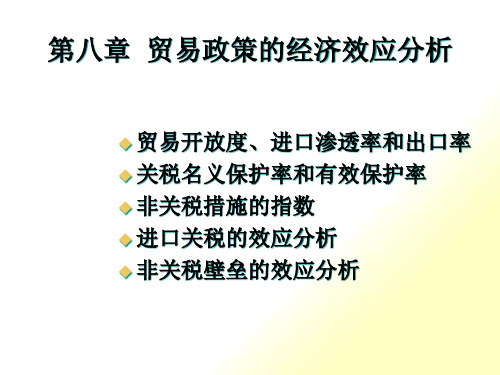 贸易政策的经济效应综合分析