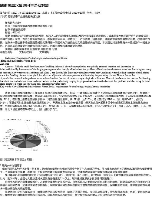 城市黑臭水体成因与治理对策