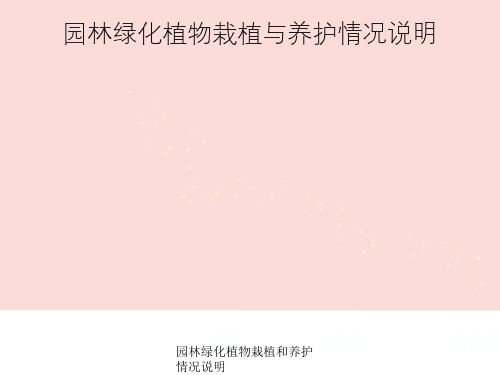 园林绿化植物栽植和养护情况说明