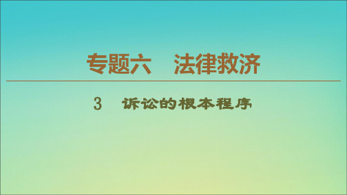 2021_2022学年高中政治专题63诉讼的基本程序课件新人教版选修5