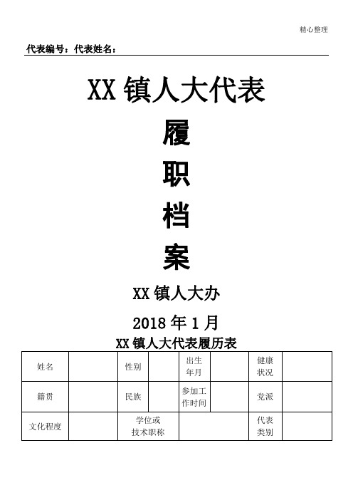 镇人大代表格模板履职档案