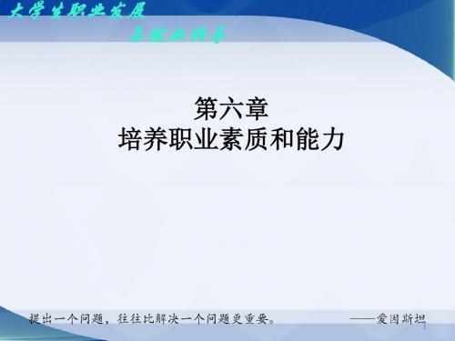 大学生职业规划与就业指导河南大学出版社第六章