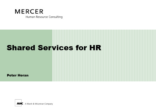 MercerHR Shared Services 美世的人力资源管理.ppt