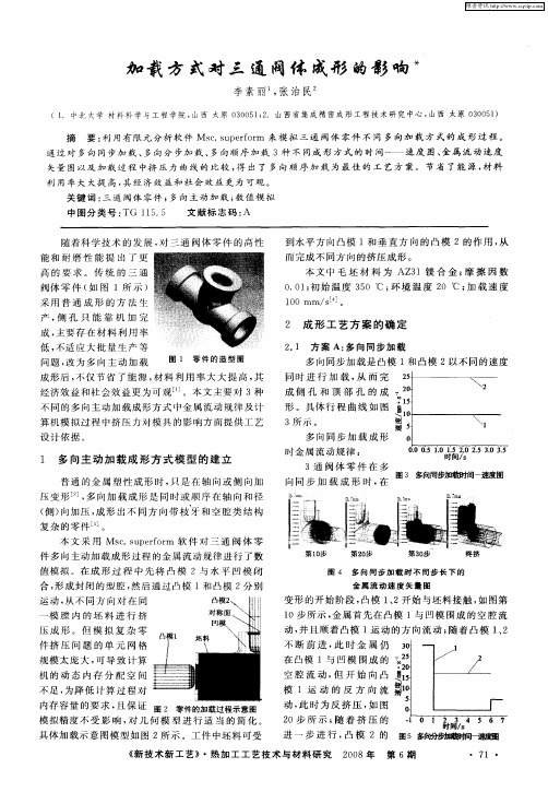 加载方式对三通阀体成形的影响