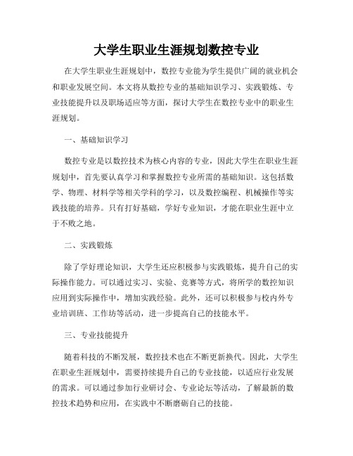 大学生职业生涯规划数控专业