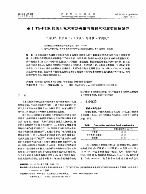 基于TG-FTIR的落叶松木材热失重与热解气相演变规律研究