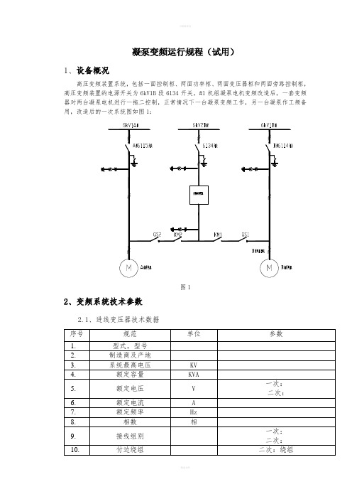 凝泵变频器运行规程