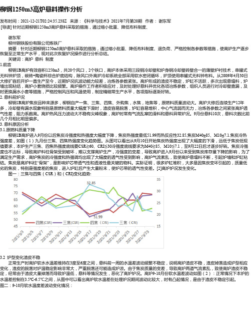 柳钢1250m3高炉悬料操作分析