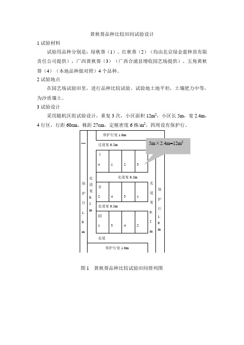 黄秋葵品种比较试验 田间试验设计