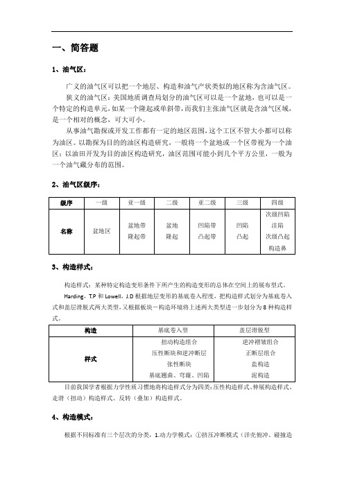 油区构造解析的作业