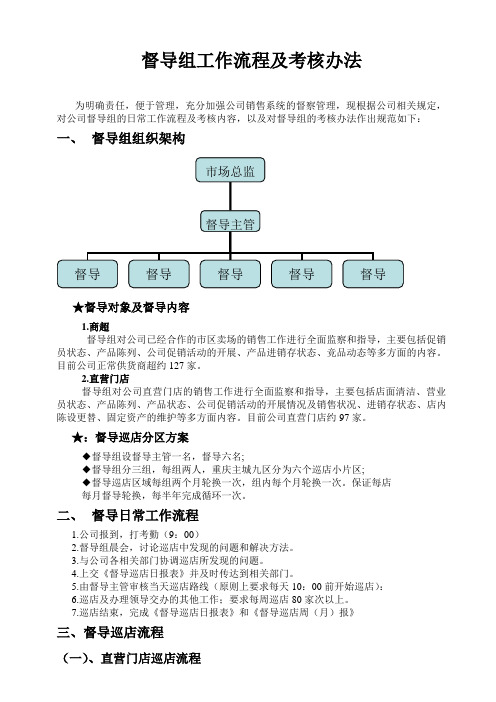 督导日常工作流程及考核办法