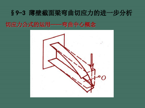 切应力公式的应用弯曲中心概念ppt课件