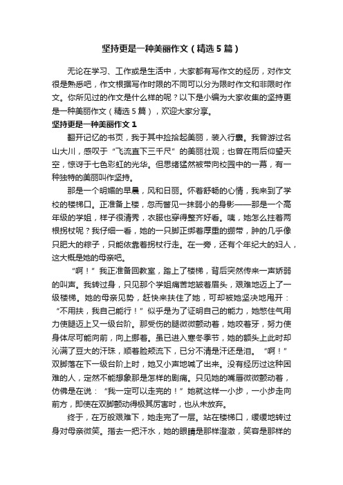 坚持更是一种美丽作文（精选5篇）