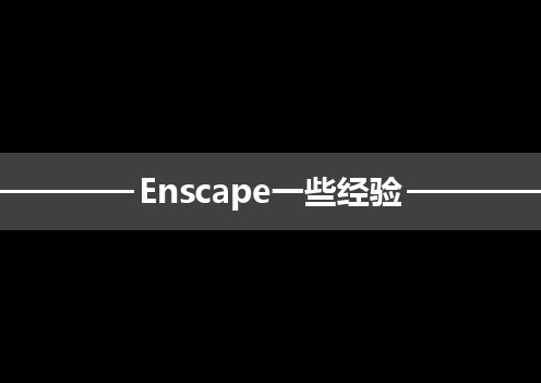 enscape 一些经验