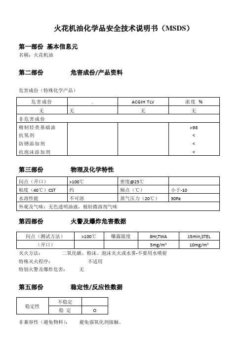 MSDS-火花机油