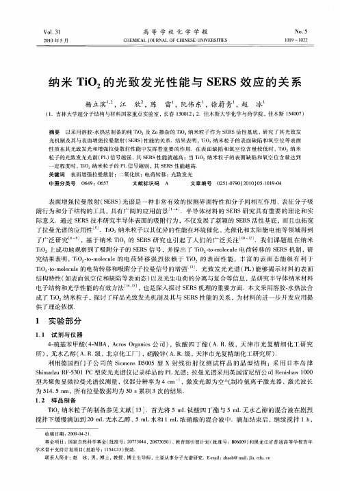 纳米TiO_2的光致发光性能与SERS效应的关系