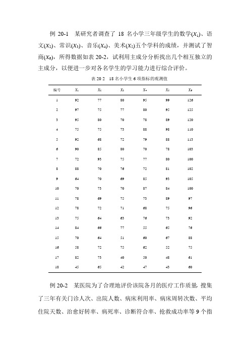 多元统计主成分分析与因子分析20