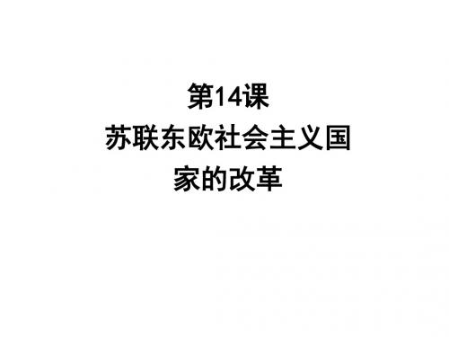 九年级历史苏联东欧社会主义国家的改革