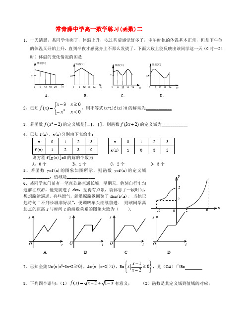 江苏省常青藤中学高一数学练习(二)