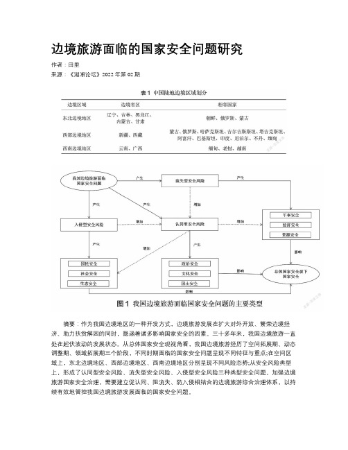 边境旅游面临的国家安全问题研究